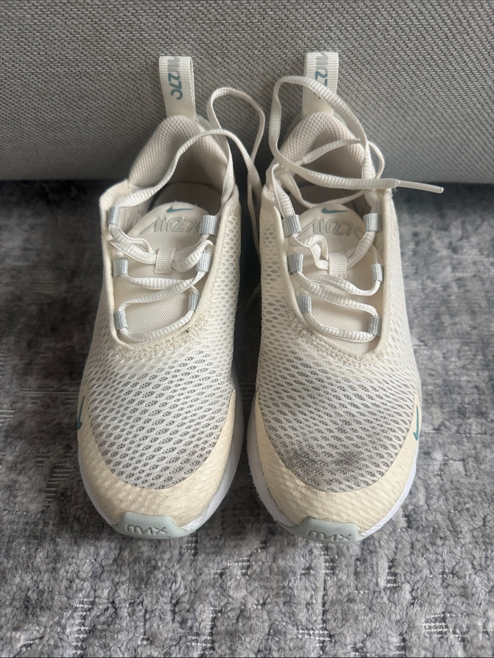 Nike Kids' Air Max Cream Mesh Sneakers with Mint Accents